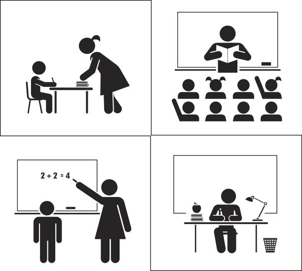 一套学校和教育象形文字。回到学校。图片下载