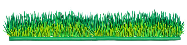 粘土油灰，橡皮泥手工绿草。图片下载