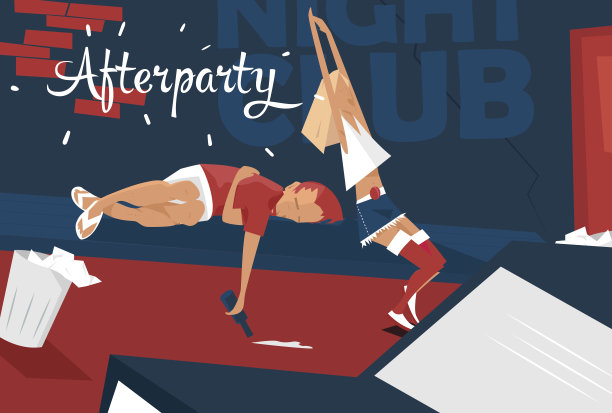 一群精疲力竭的年轻人，女孩和男孩坐在旁边图片下载