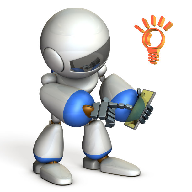 机器人喜欢使用智能手机。图片下载