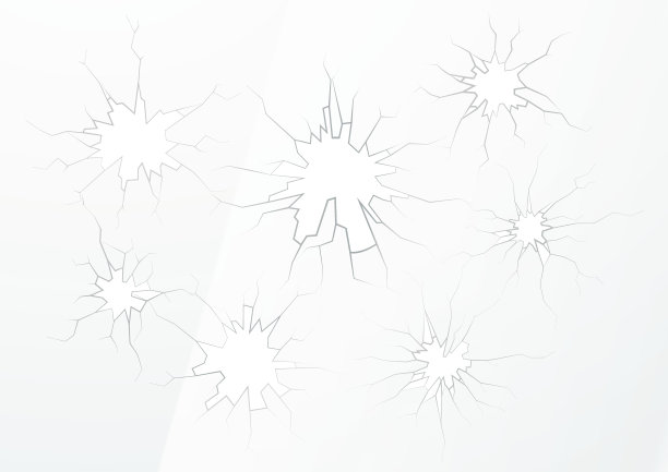 浅色背景上有几道裂缝的碎玻璃图片下载