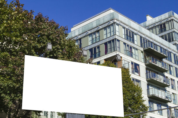 模拟。水平空白广告牌与文本复制空间图片下载