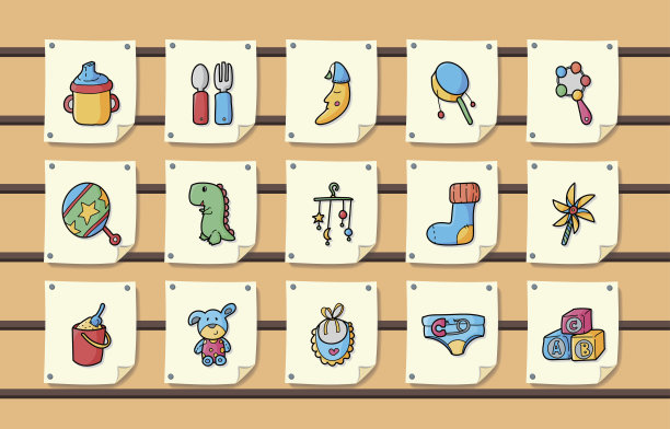 新生儿图标集，eps10图片下载