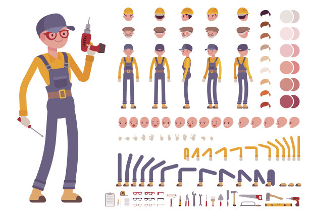 男性建筑工人创造集图片下载