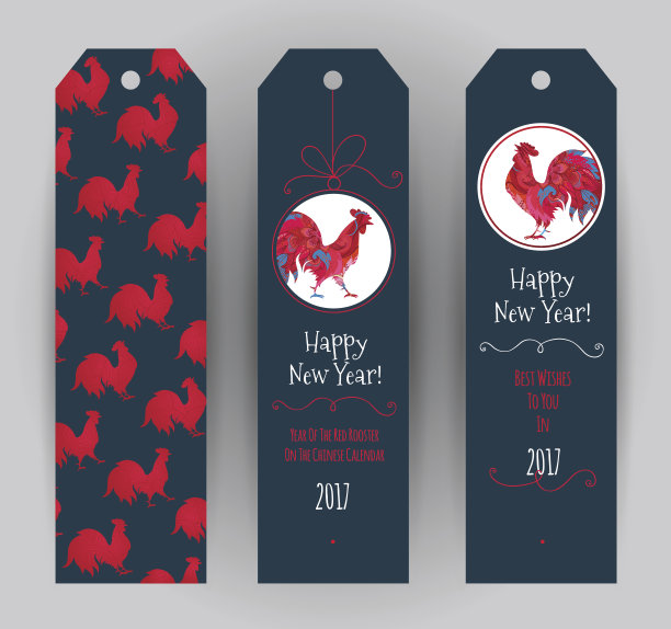 红公鸡象征2017年。图片下载