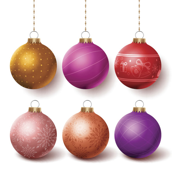 圣诞彩球套挂在离岛上素材图片