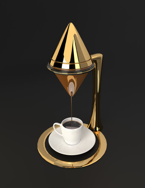 金色咖啡冲泡器概念设计图片下载