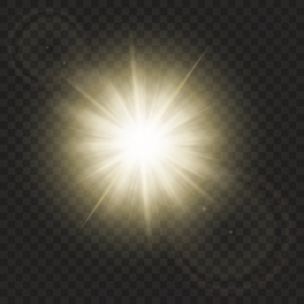 带有热点的闪耀太阳光和带有耀斑效应的耀斑隔离在矢量背景上。图片下载