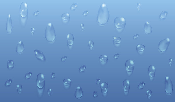透明的水滴蓝色矢量背景图片下载
