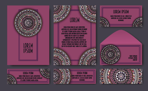 一套邀请模板与丰富多彩的部落曼荼罗。图片下载