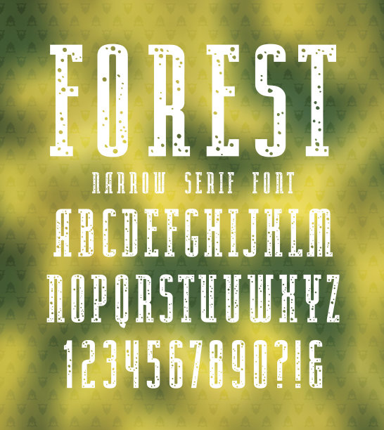 窄衬线字体与斑点纹理图片下载