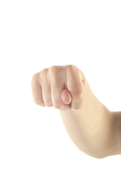 女性的手在孤立的白色背景上显示拇指图片下载