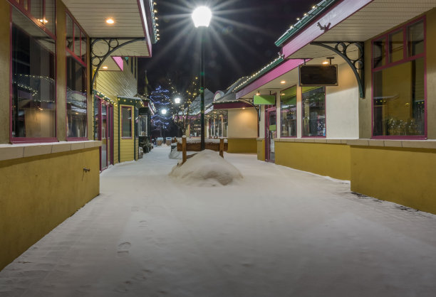 冬雪中的行人通道图片下载