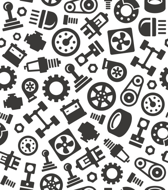 汽车零配件无缝图案背景。向量图片下载