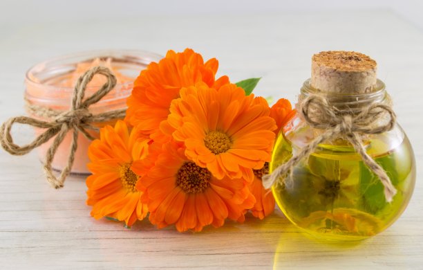 产品带有金盏花的一束鲜花图片下载