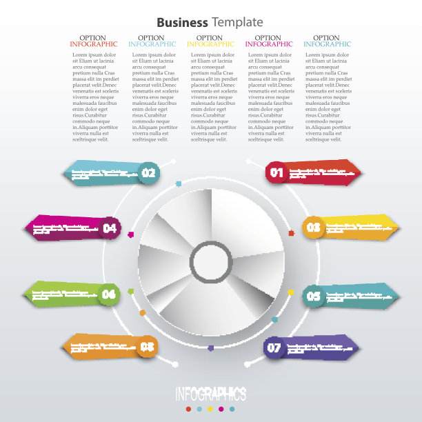 现代纸张信息图以饼状图为web、横幅图片下载