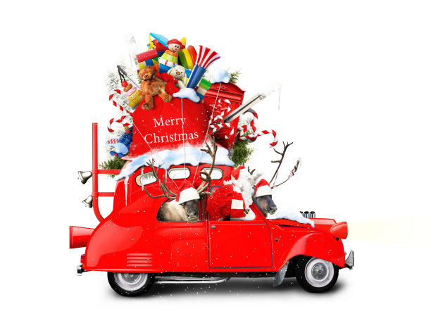 带着礼物的圣诞老人图片下载