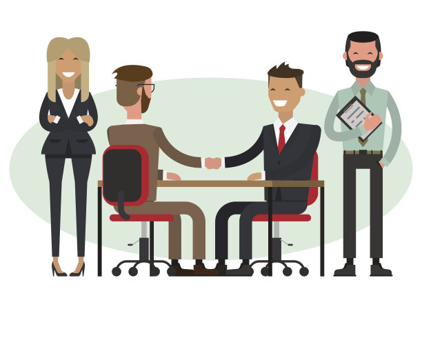 和同事握手的人和秘书素材图片