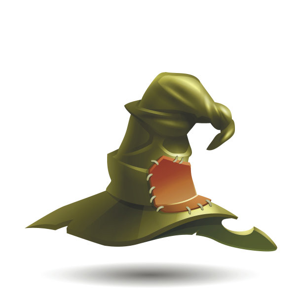 万圣节传统巫婆的帽子在白色的背景。矢量插图。图片下载