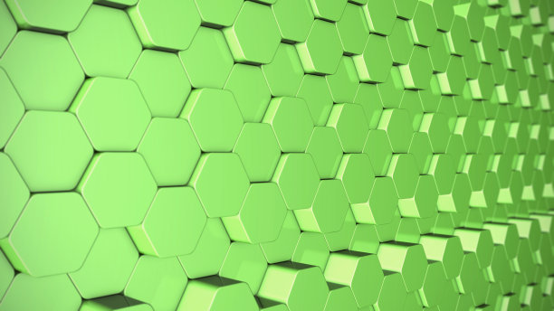 绿色移位六边形3d渲染图片下载