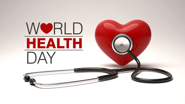 世界卫生日概念与心脏和听诊器。图片下载