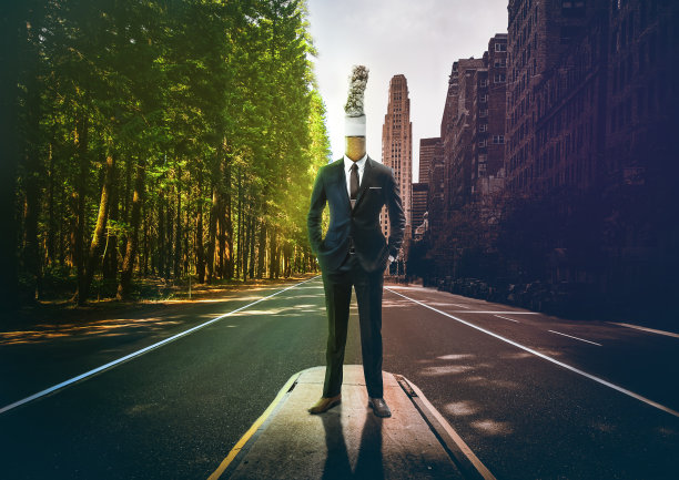 年轻的商人正在抽烟图片下载