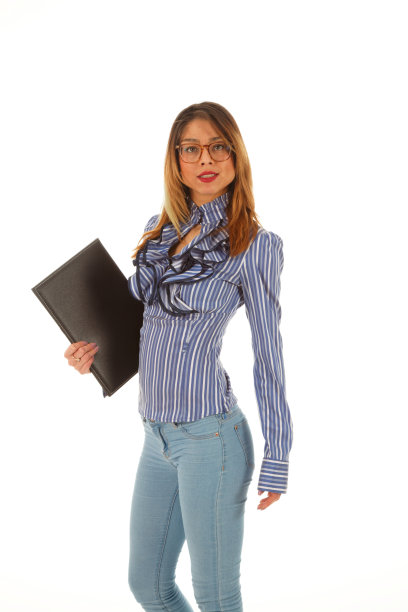 黑发女商人，戴着眼镜图片下载