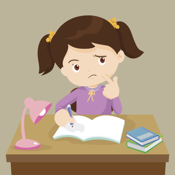 可爱的男孩想做作业图片下载