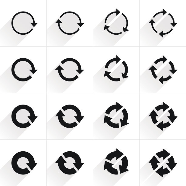 箭头符号刷新，旋转，重置，重复图标图片下载