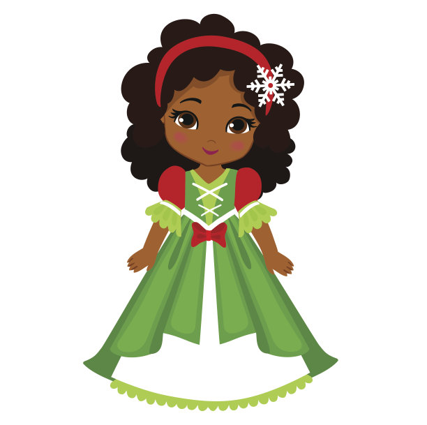 美丽的冬季圣诞公主插图。素材图片