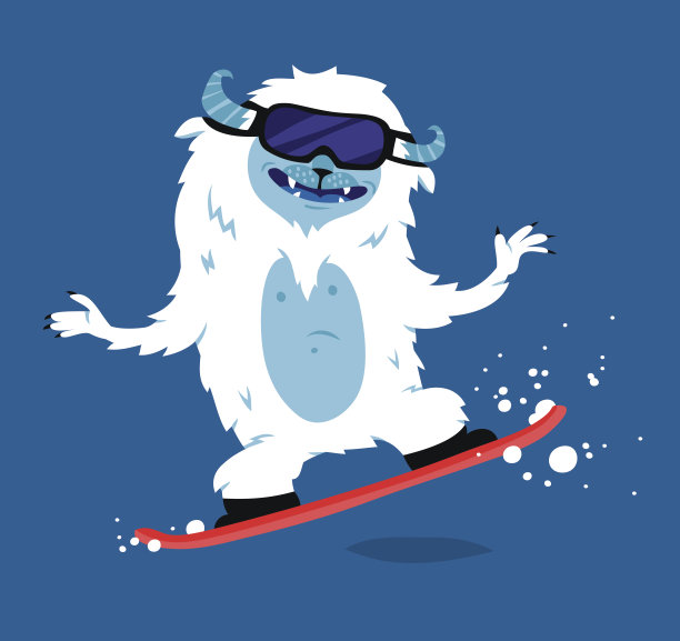 可爱的大脚雪怪矢量图合集素材图片