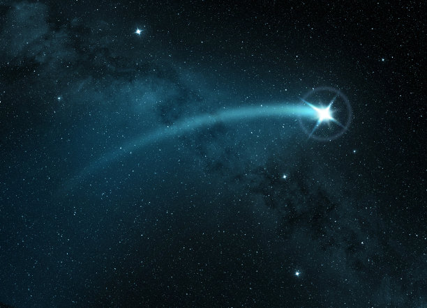 星夜中闪耀的彗星素材图片