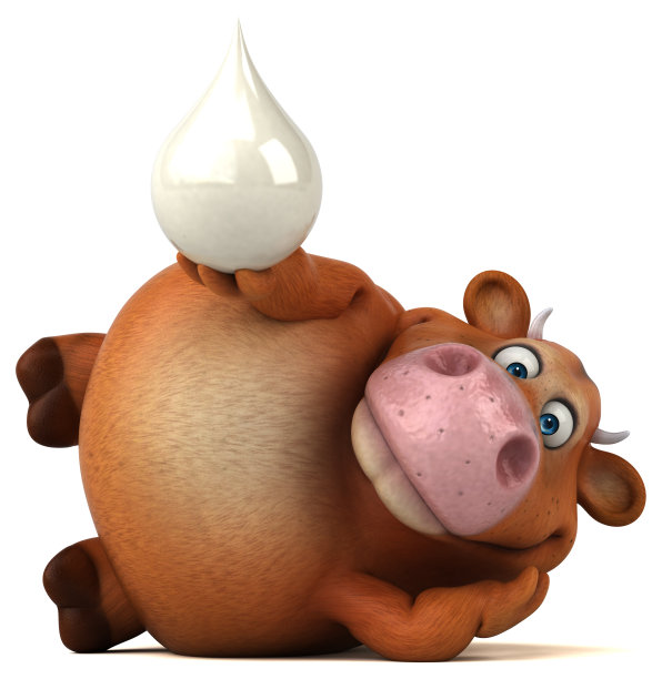 有趣的牛- 3D插图图片下载