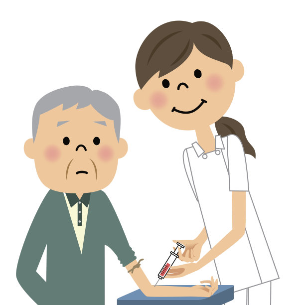 护士和老人，采血图片下载