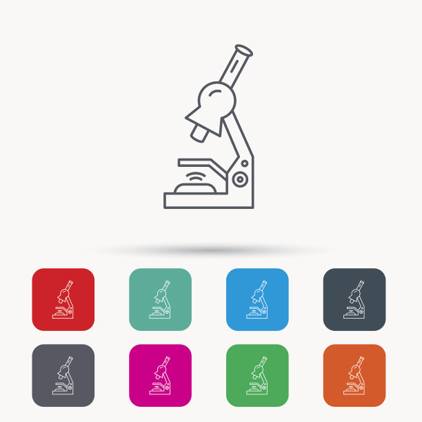 显微镜图标。医学实验室设备。图片下载