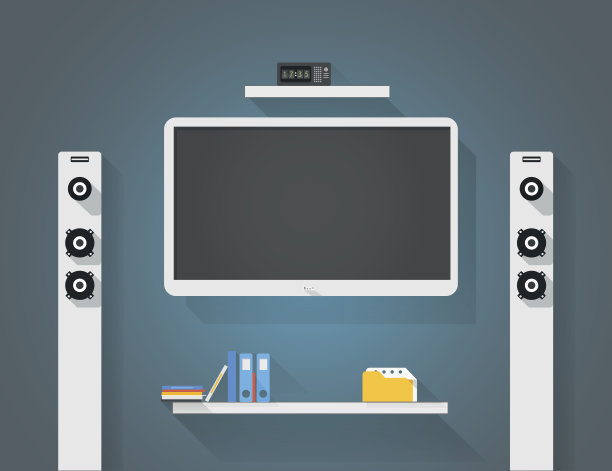 现代家庭媒体娱乐系统插图图片下载