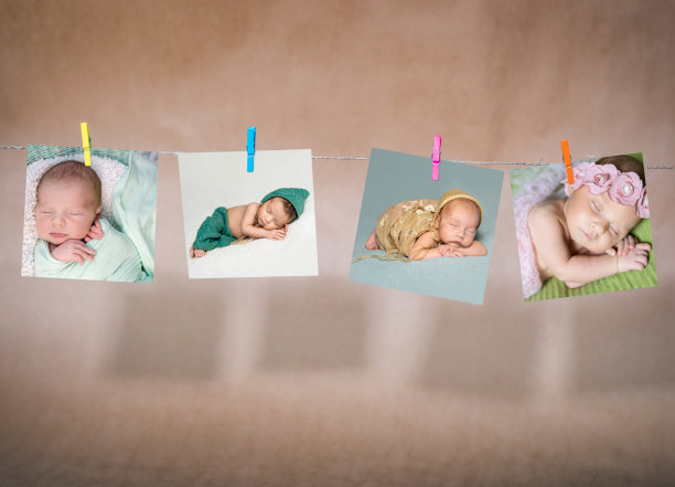 绳子上挂着婴儿的卡片图片下载