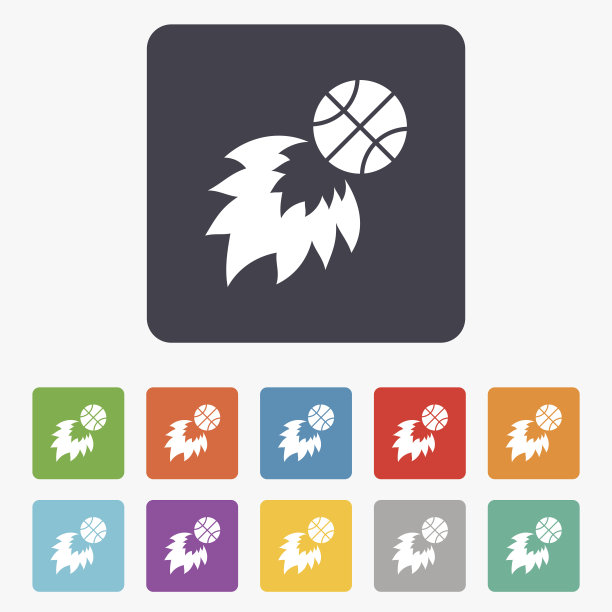 篮球火球标志图标。运动的象征。图片下载