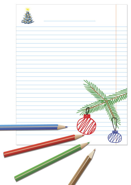 用彩色铅笔写的便条图片下载