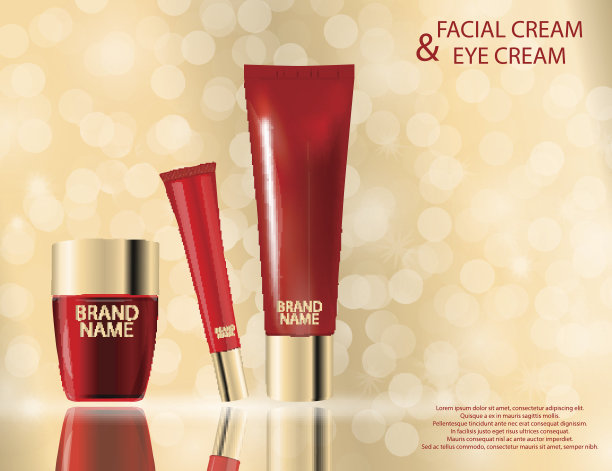 迷人的脸美容护理产品包装上闪闪发光的效果背景。图片下载