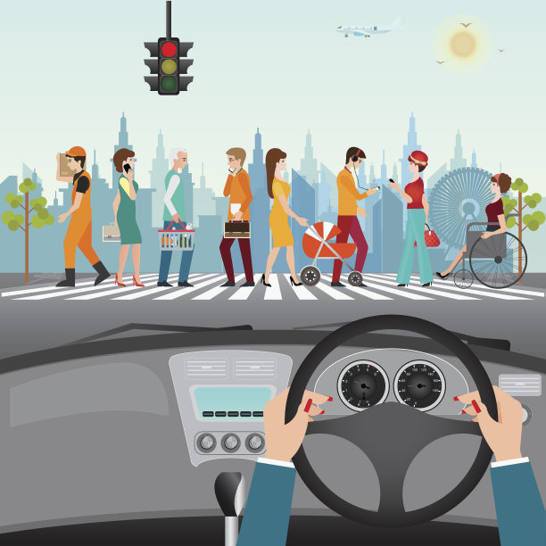 人们在人行横道上行走。图片下载