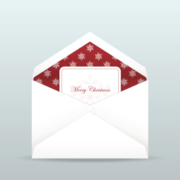 拆开的信封里装着圣诞卡图片下载