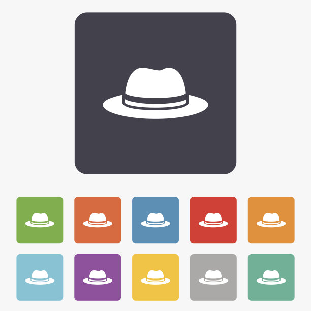 礼帽标志图标。经典的头饰象征。图片下载