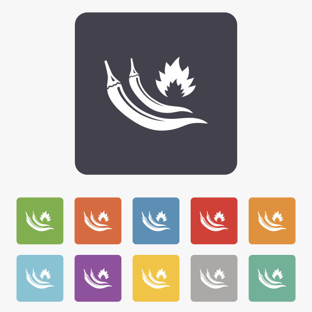 辣椒的标志图标。辣的食物的象征。图片下载