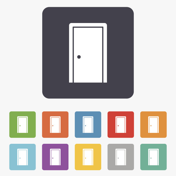 门信号图标。输入或退出符号。图片下载