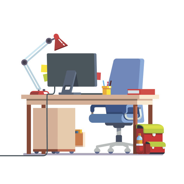 孩子在家学习和学习的书桌图片下载