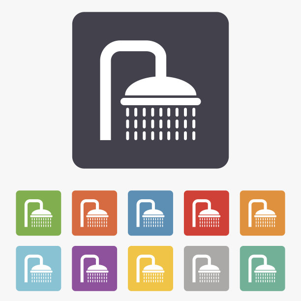 淋浴标志图标。灌洗用水滴符号图片下载