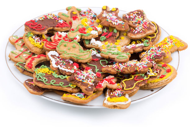 白色背景上自制的饼干图片下载
