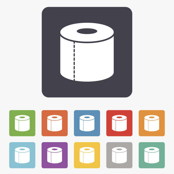 厕纸标志图标。WC辊的象征。图片下载