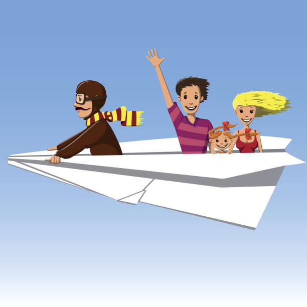 家人在飞机上休息图片下载